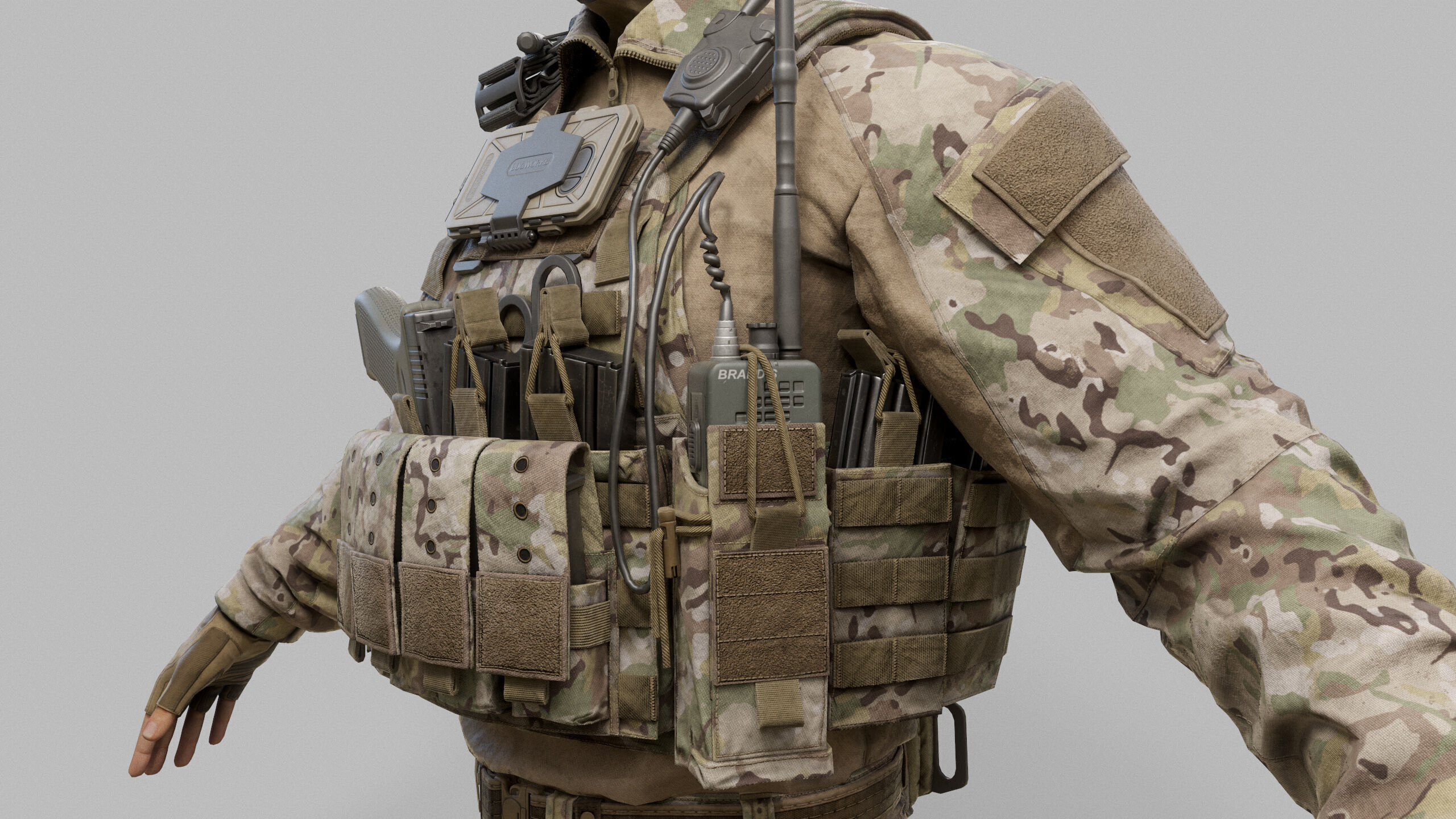 Modern US Soldier Low-poly 3D model_30
