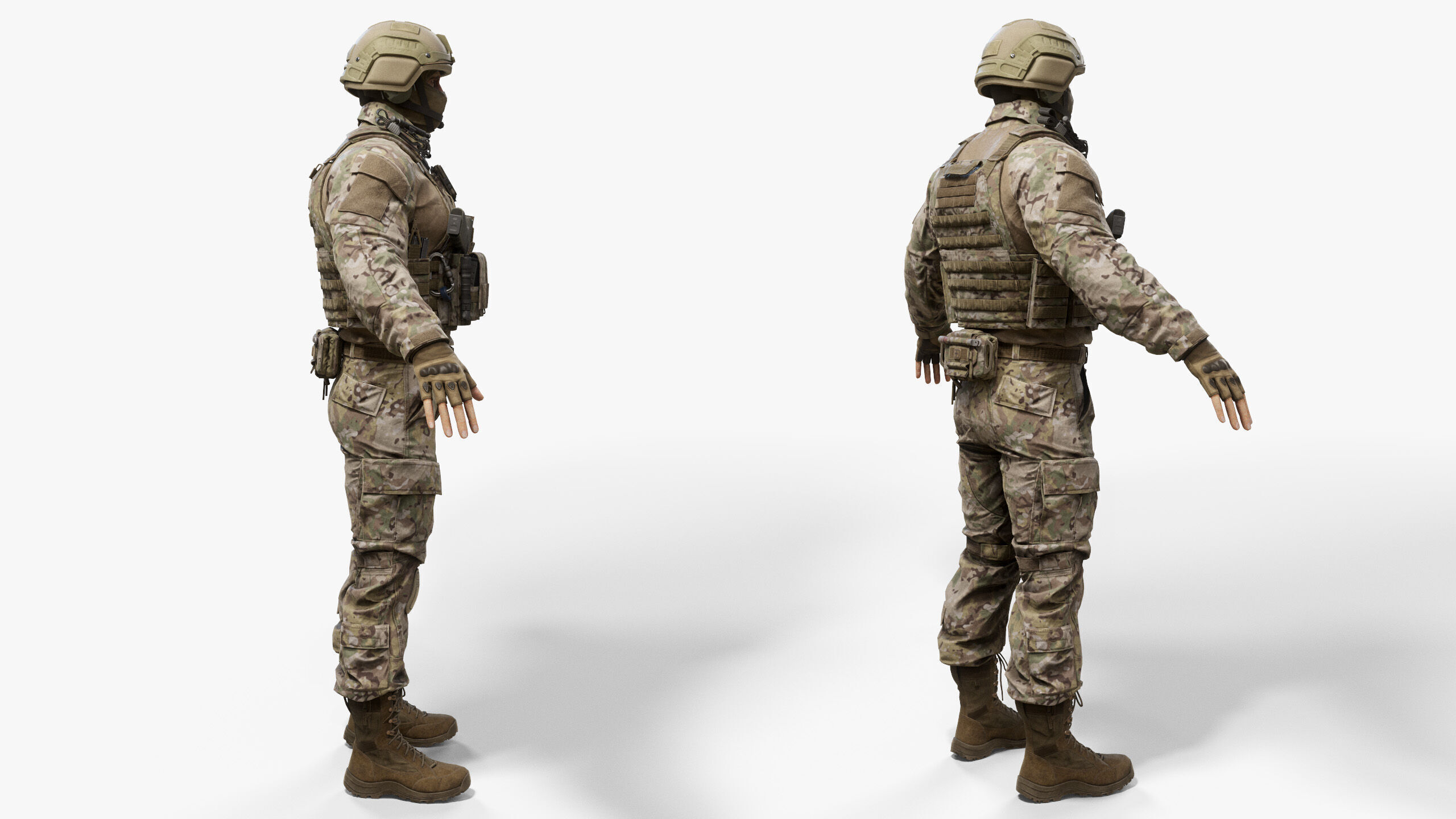 Modern US Soldier Low-poly 3D model_6