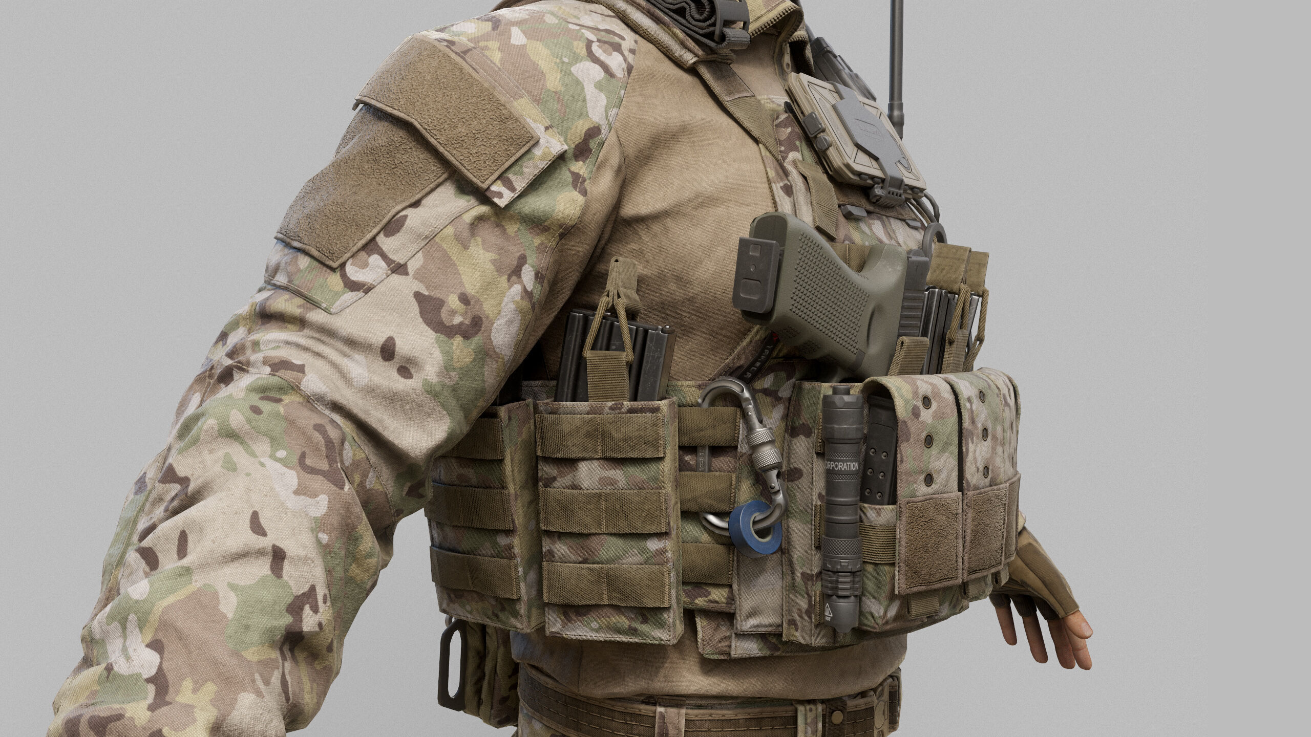 Modern US Soldier Low-poly 3D model_31