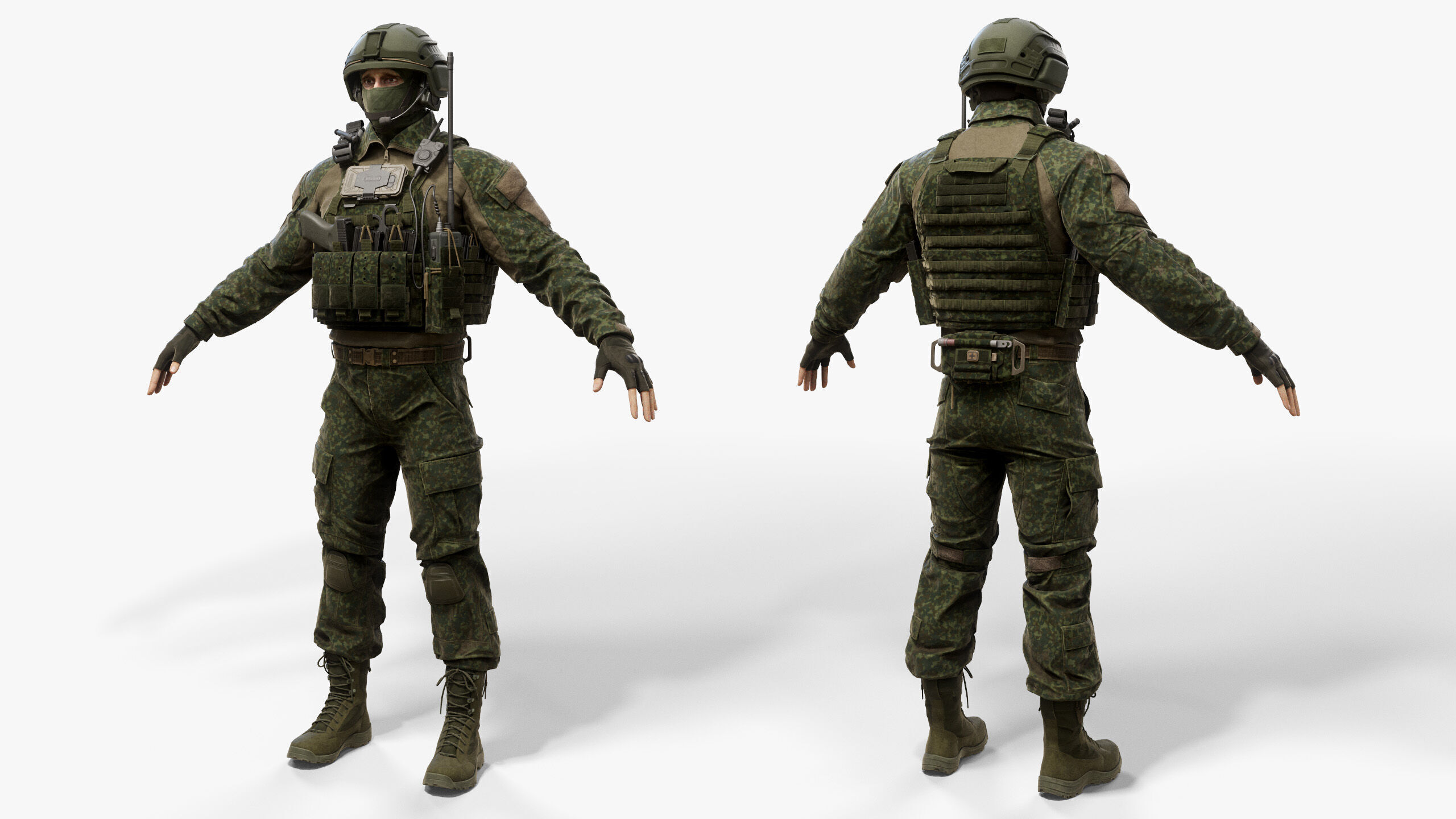 Modern US Soldier Low-poly 3D model_12