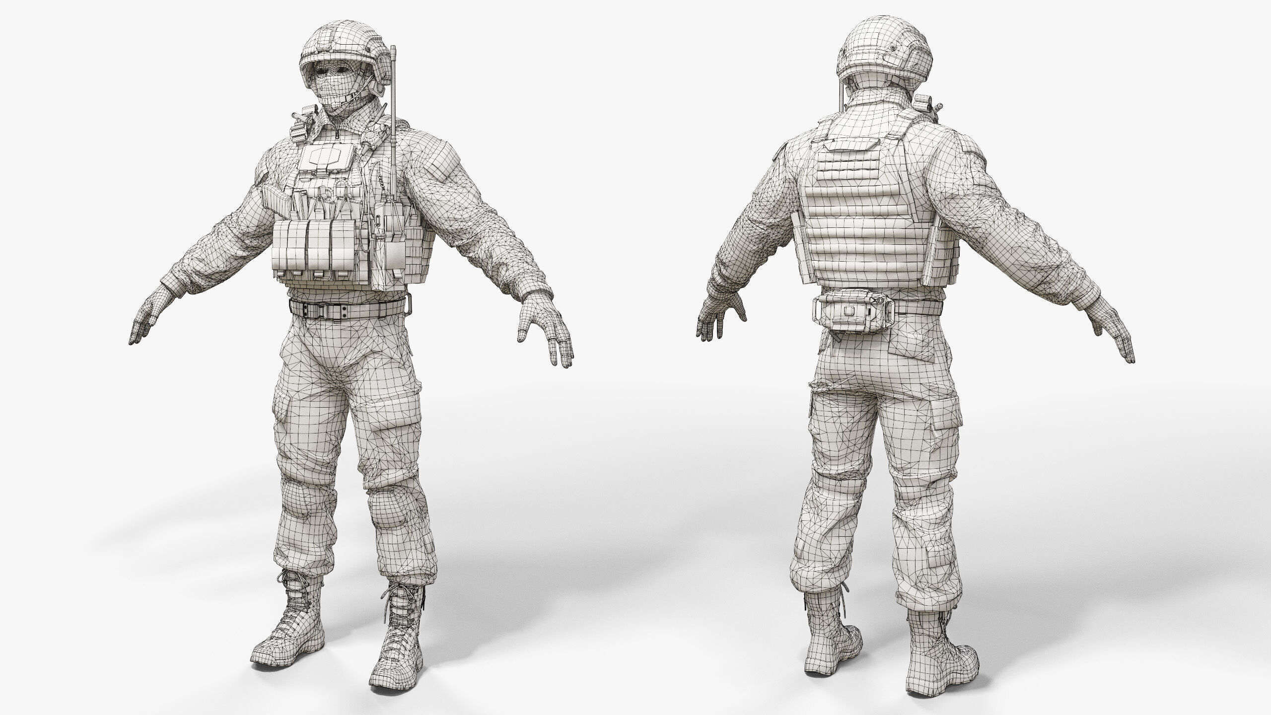 Modern US Soldier Low-poly 3D model_40