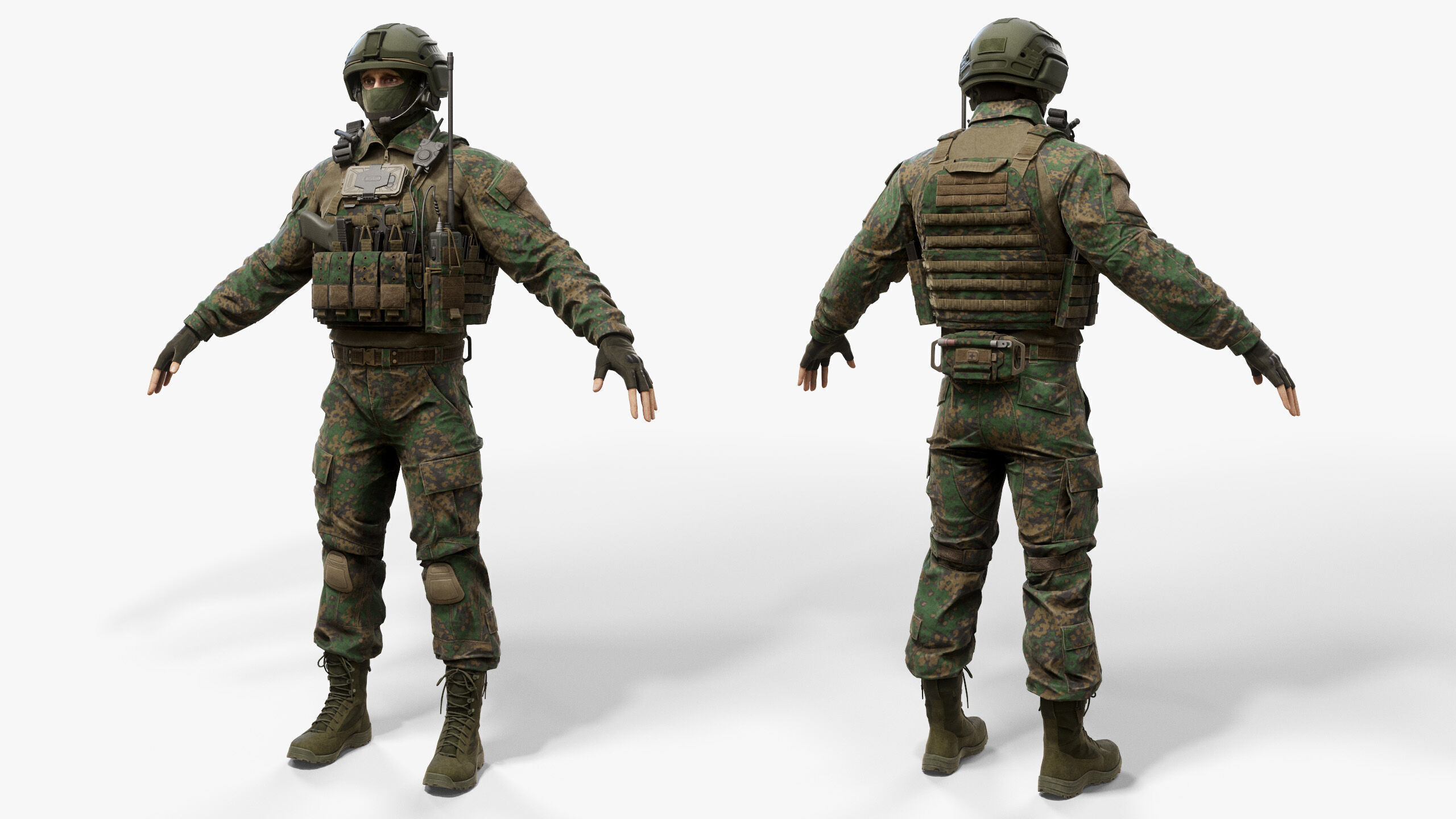 Modern US Soldier Low-poly 3D model_11