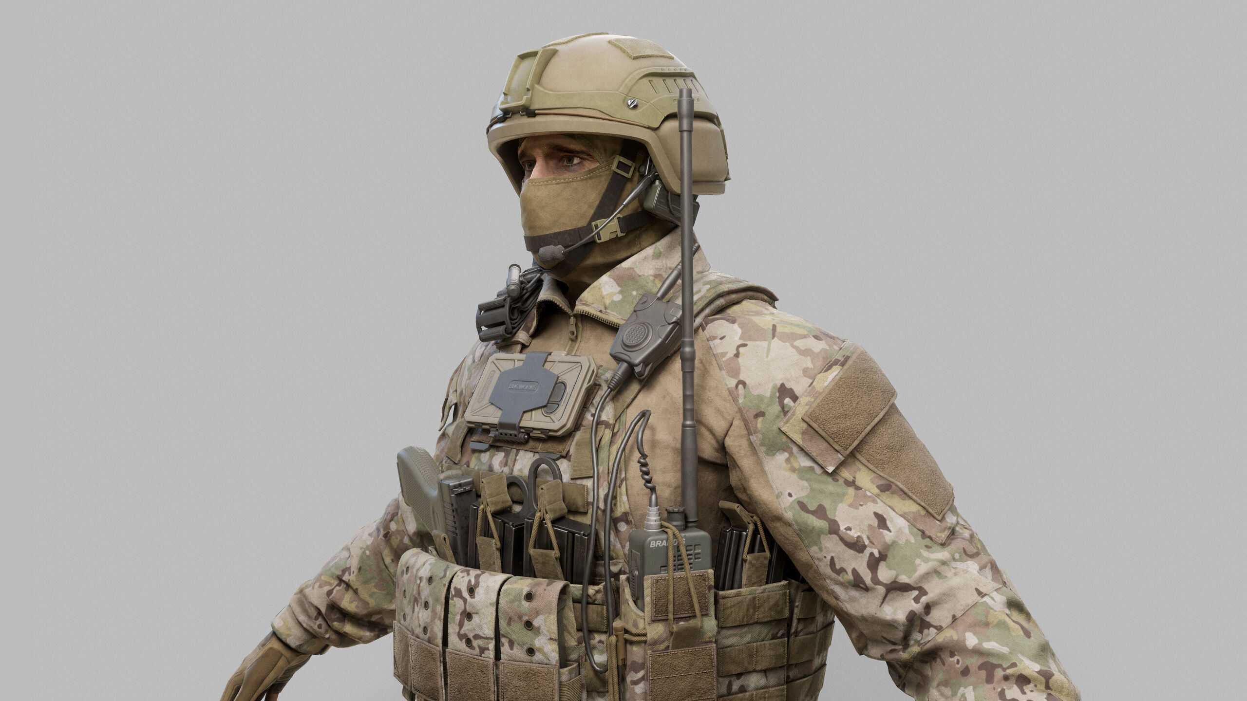 Modern US Soldier Low-poly 3D model_28