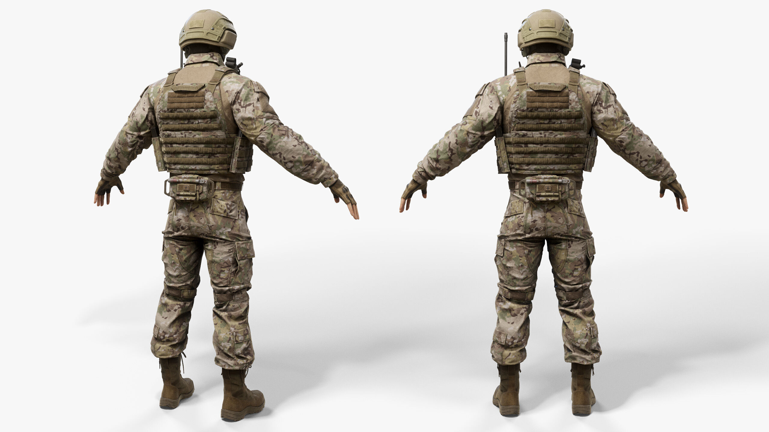 Modern US Soldier Low-poly 3D model_7
