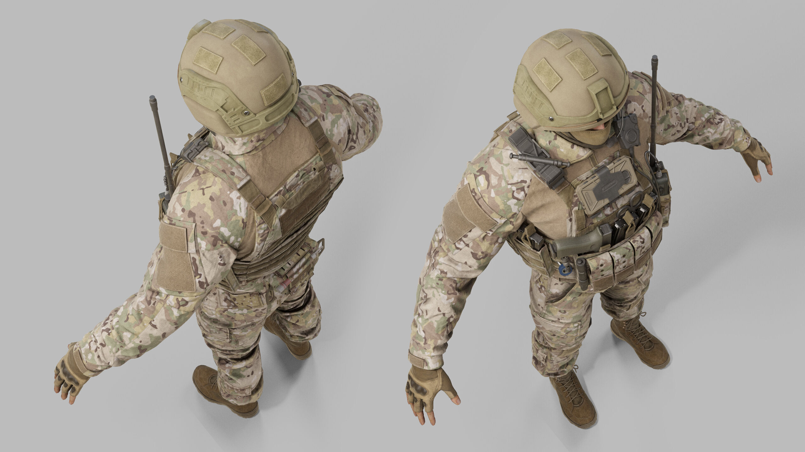 Modern US Soldier Low-poly 3D model_39
