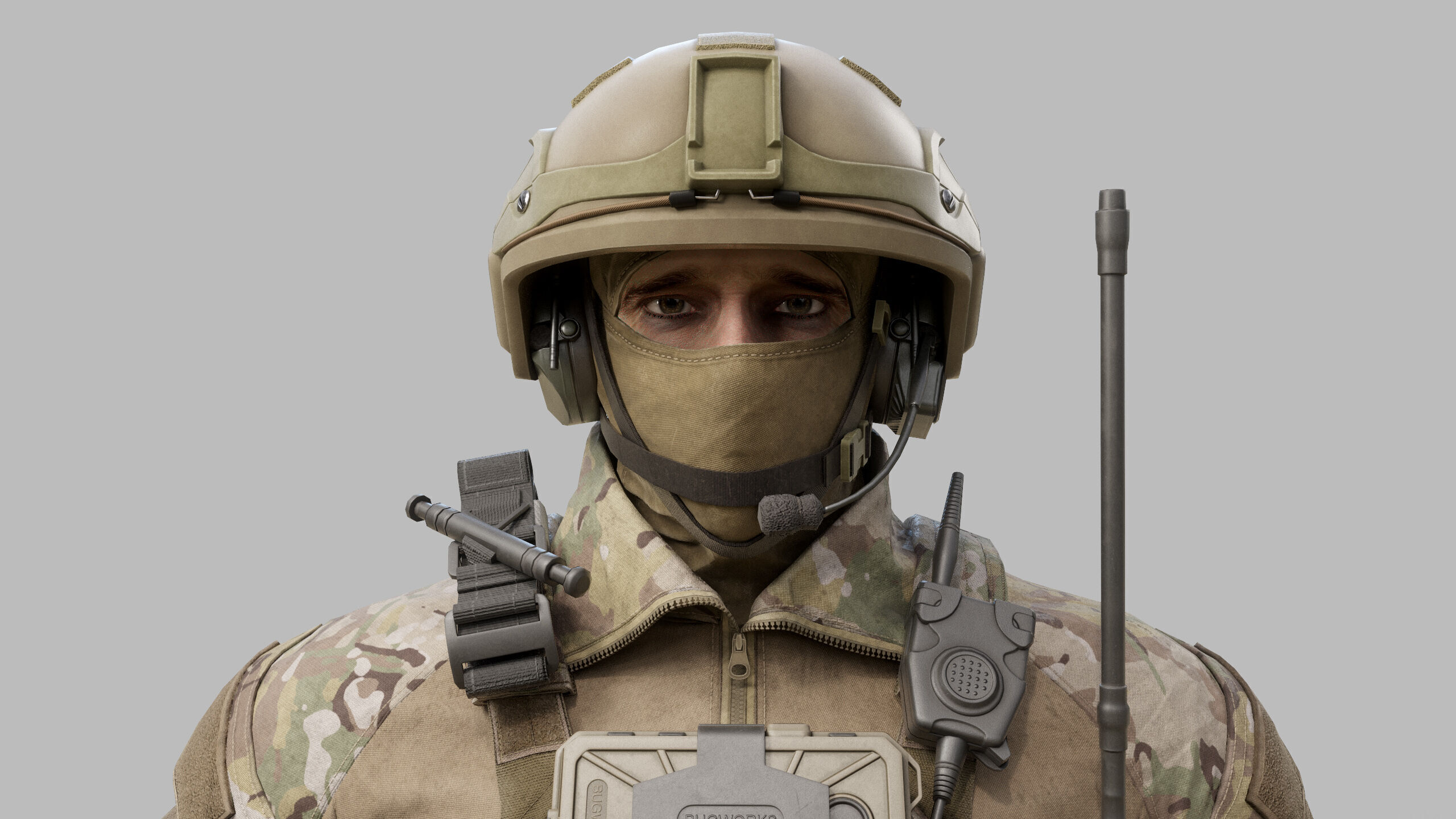 Modern US Soldier Low-poly 3D model_17