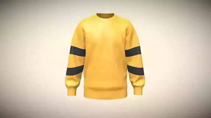 Mens Yellow Sweatshirt V3 In Low Poly