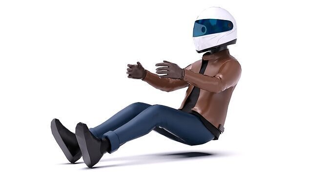 Low Poly Race Driver Suit 3D model Low-poly 3D model