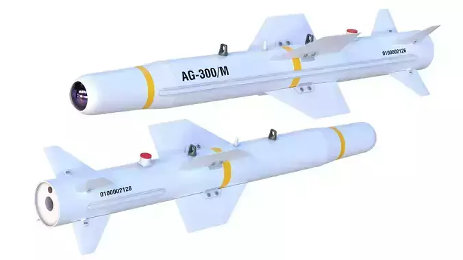 AG-300M MIssile Low-poly 3D model