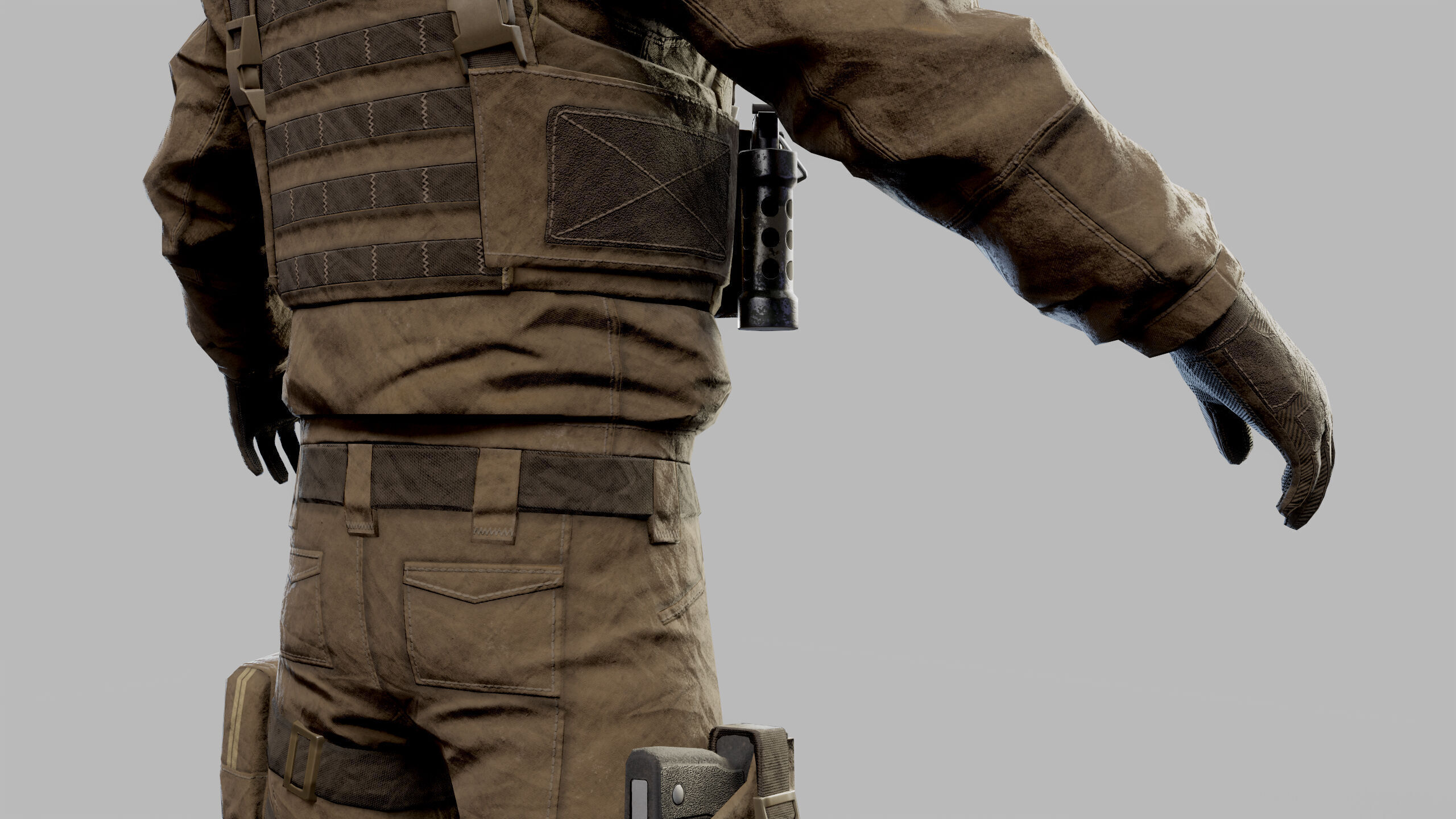 US Modern Assault Soldier Low-poly 3D model_27