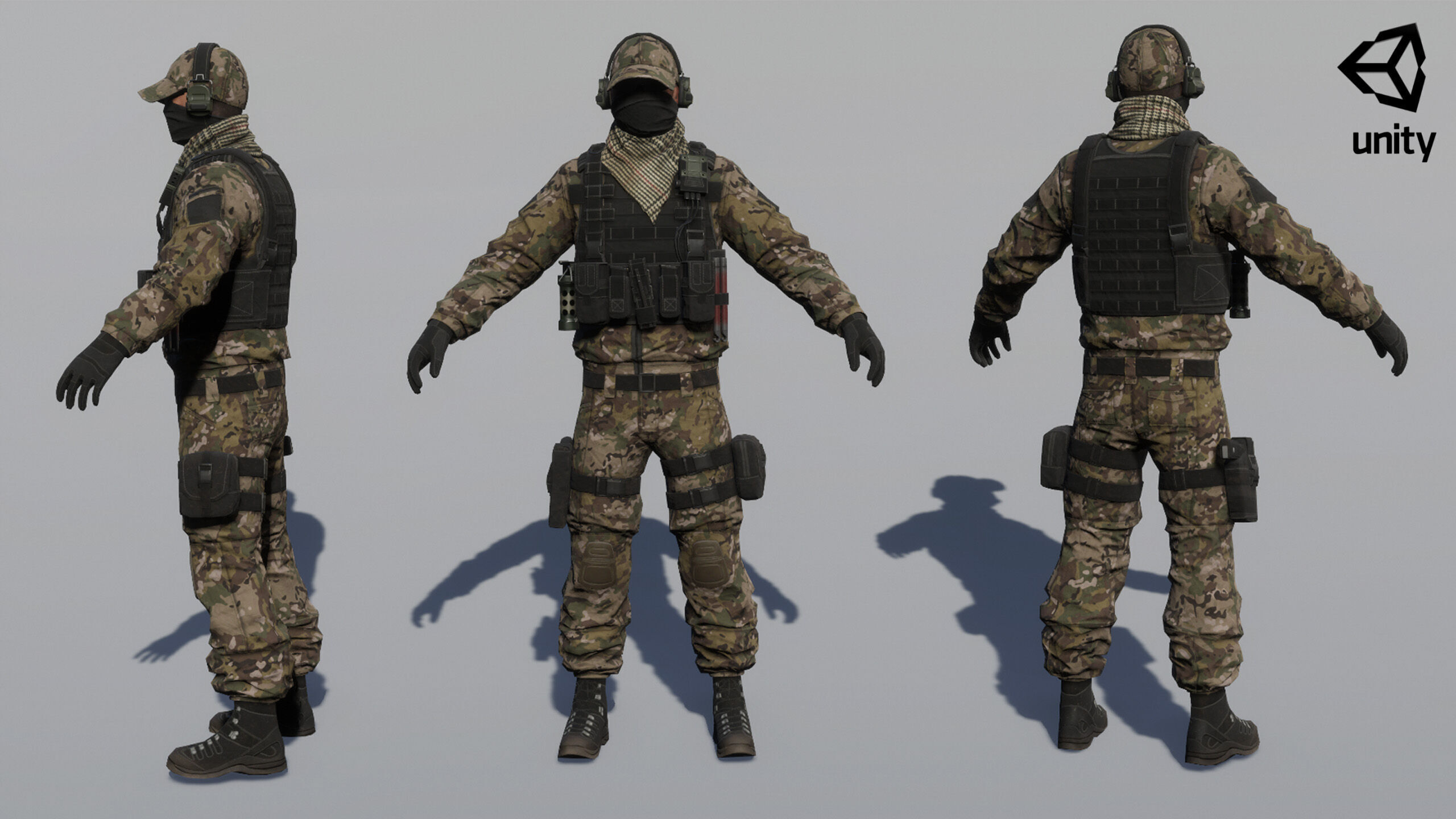 US Modern Assault Soldier Low-poly 3D model_33