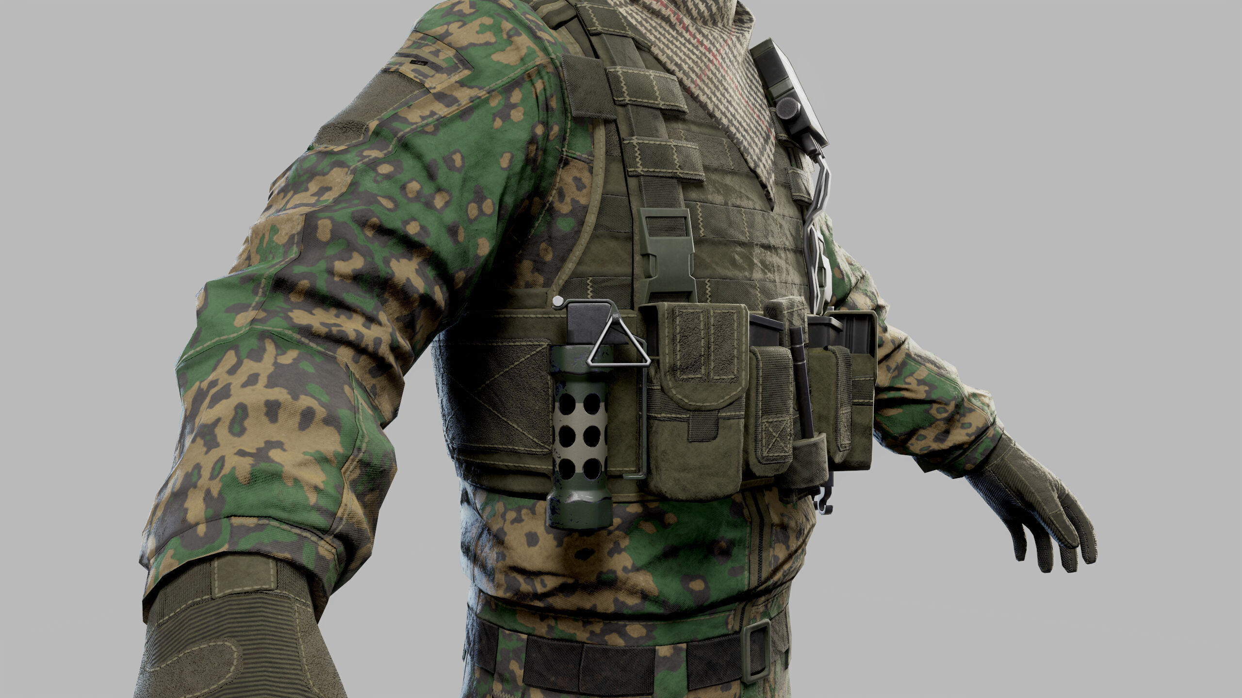 US Modern Assault Soldier Low-poly 3D model_22