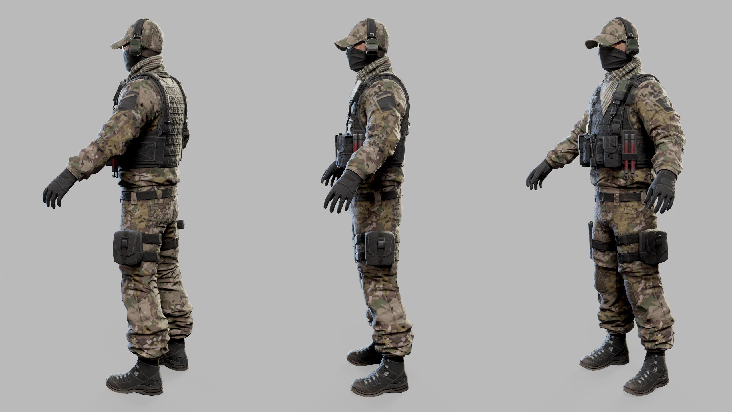 US Modern Assault Soldier Low-poly 3D model_7