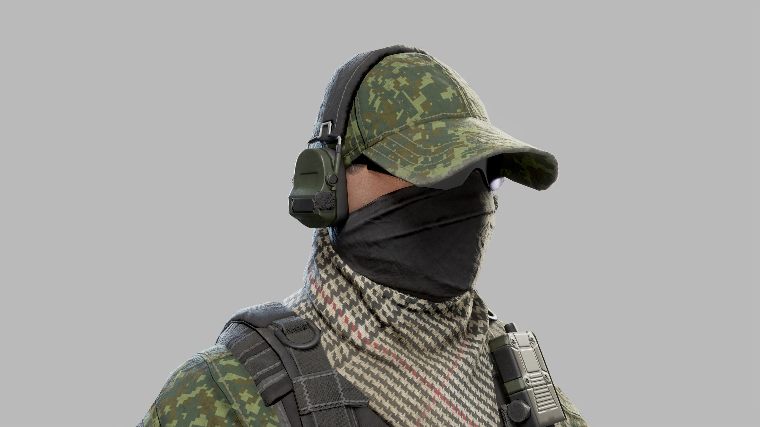 US Modern Assault Soldier Low-poly 3D model_16