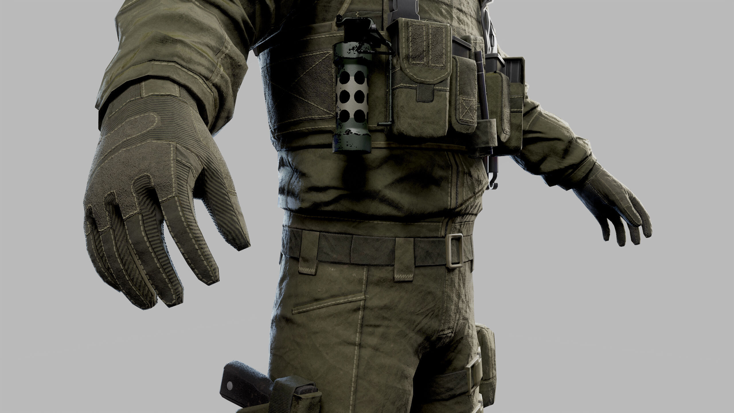 US Modern Assault Soldier Low-poly 3D model_26