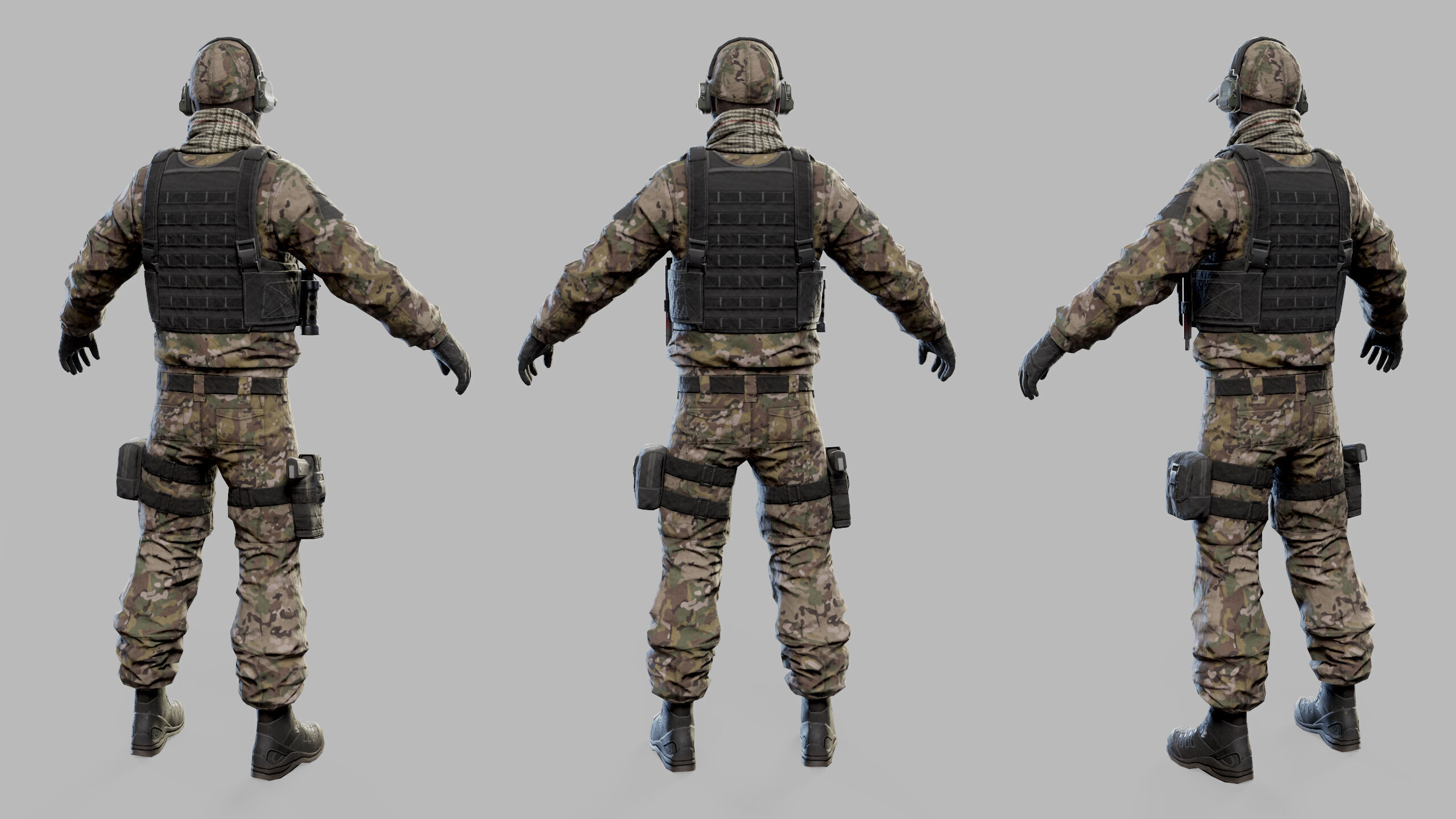 US Modern Assault Soldier Low-poly 3D model_6