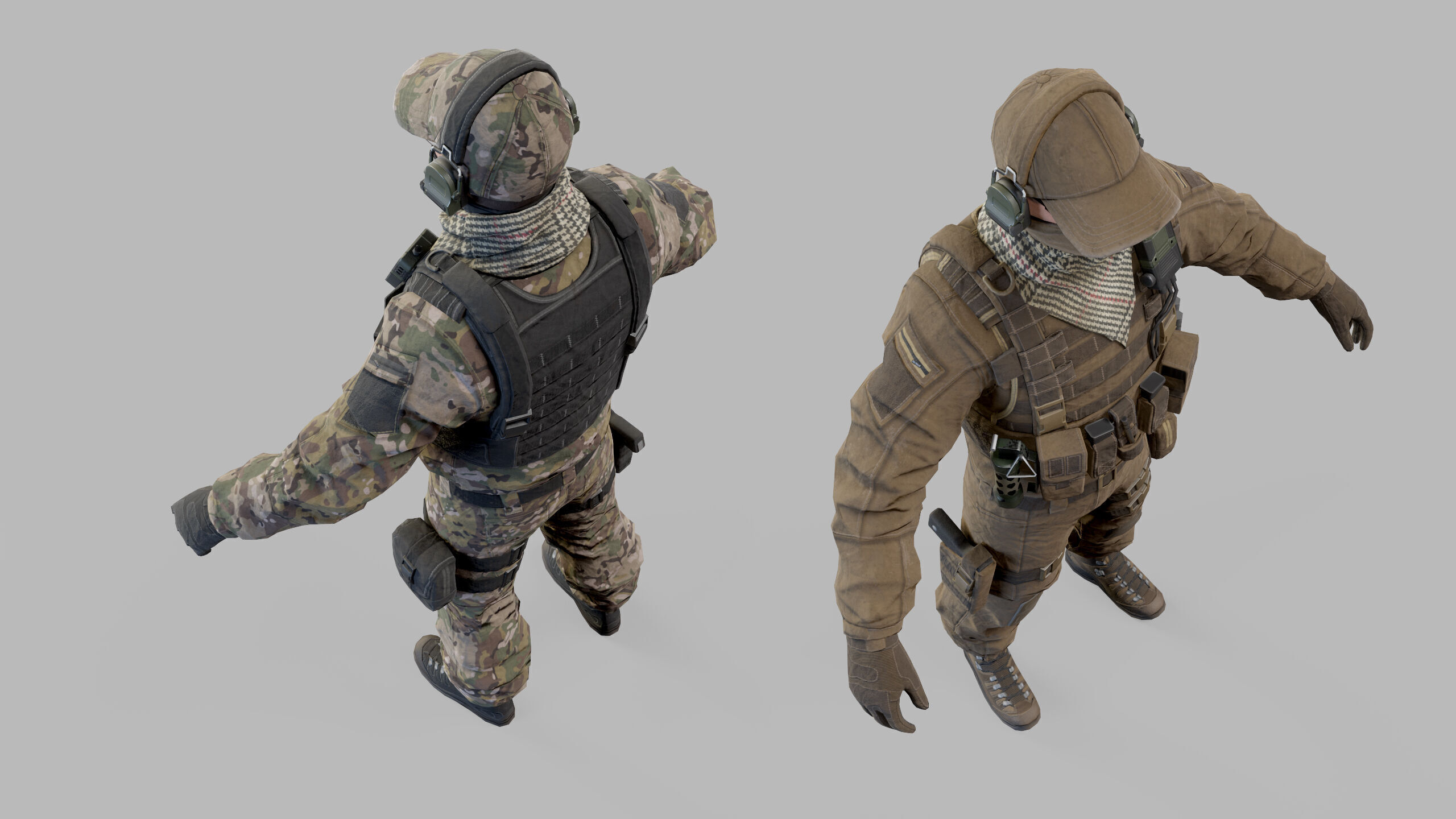 US Modern Assault Soldier Low-poly 3D model_32