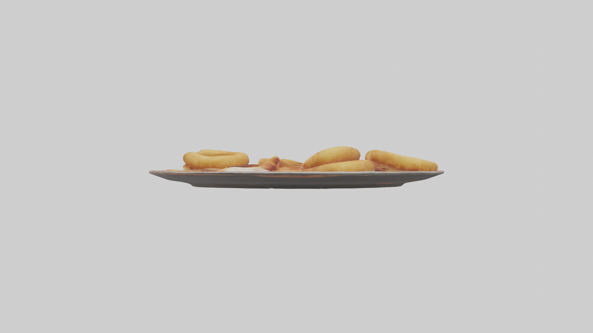Onion rings with dipping sauce model 3D model_1
