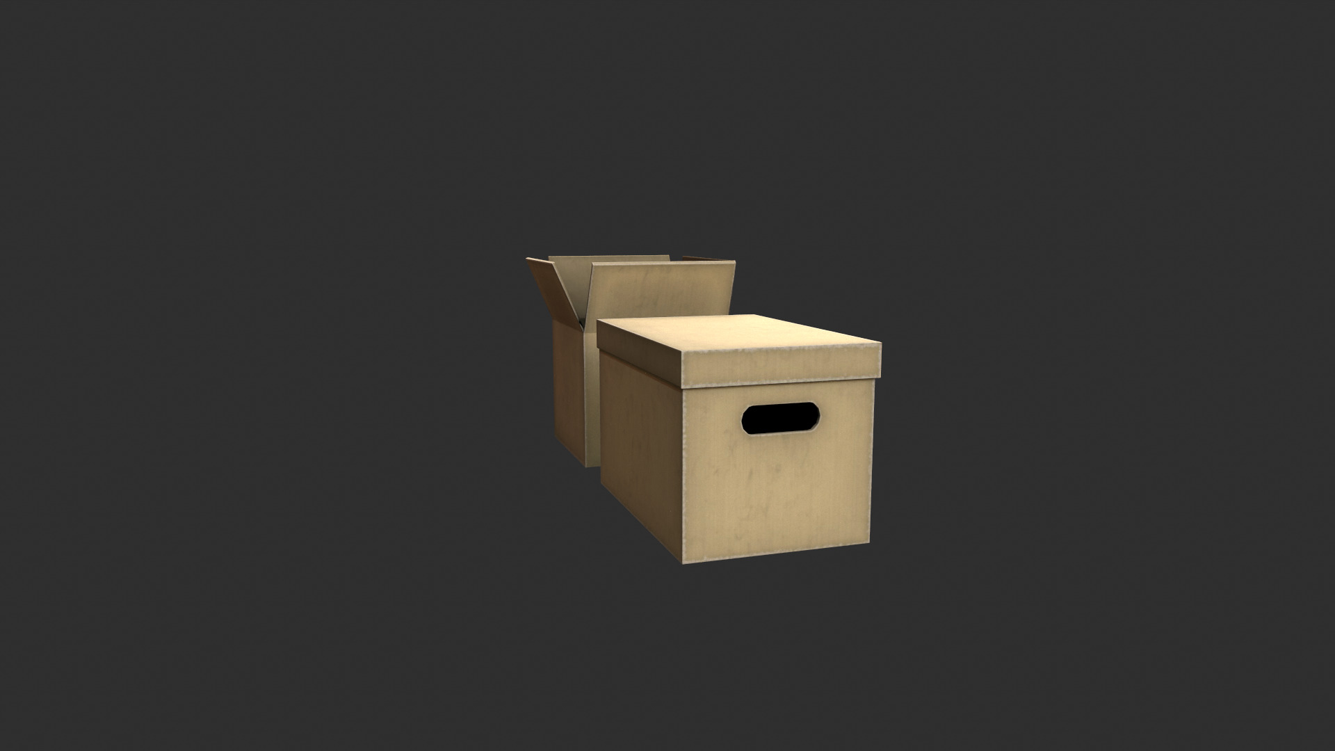 Cardboard boxes Low-poly 3D model_2