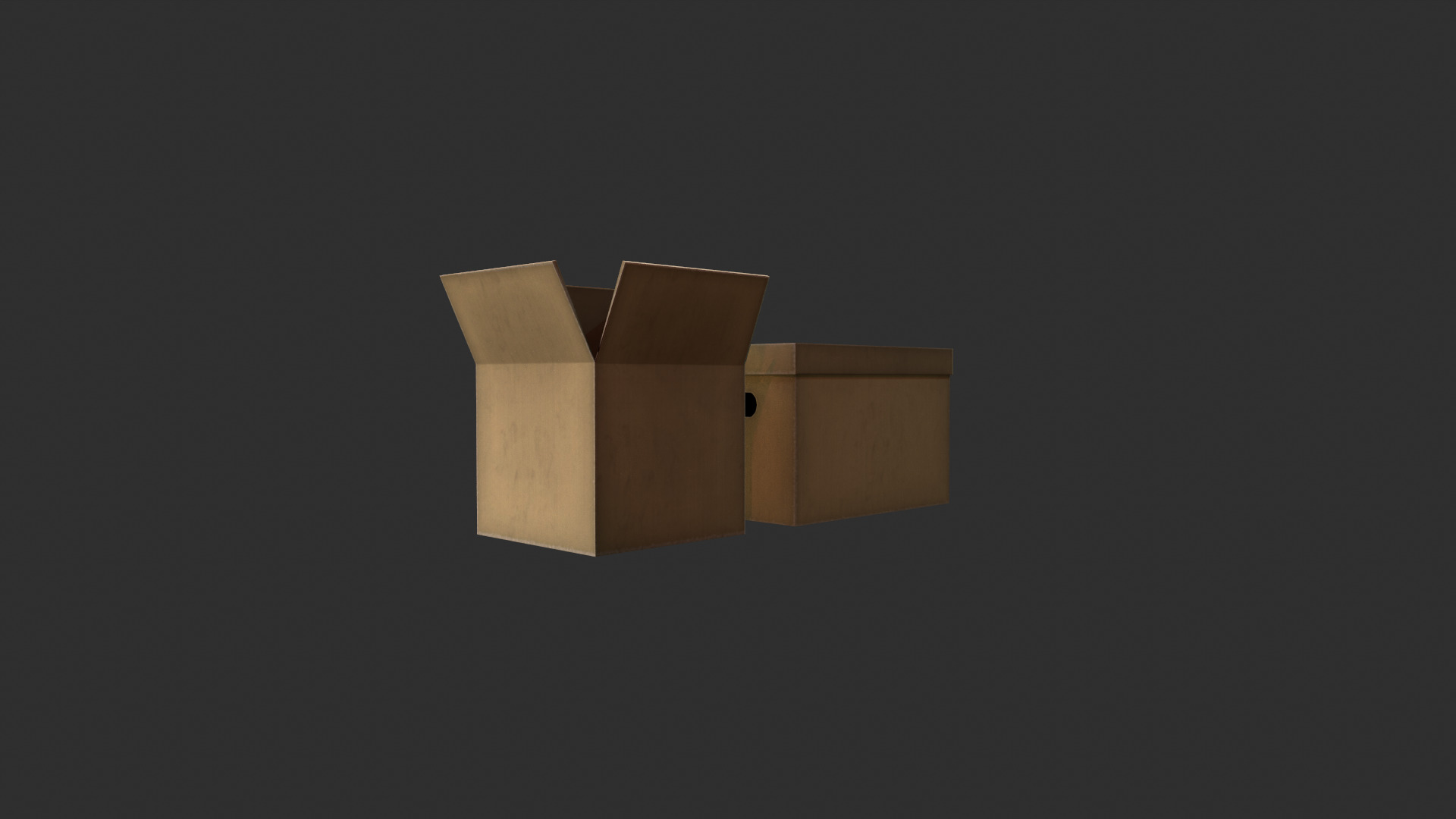 Cardboard boxes Low-poly 3D model_4