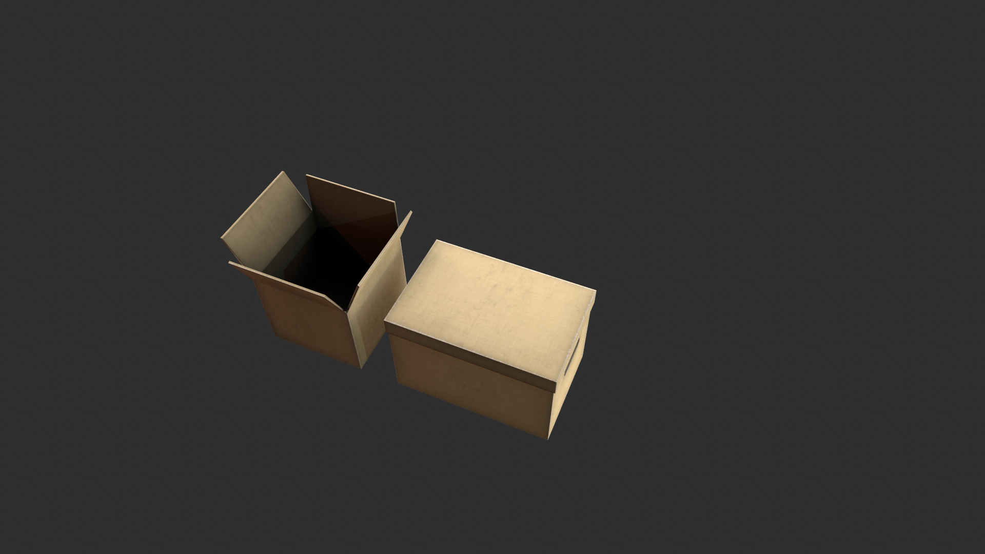 Cardboard boxes Low-poly 3D model_5