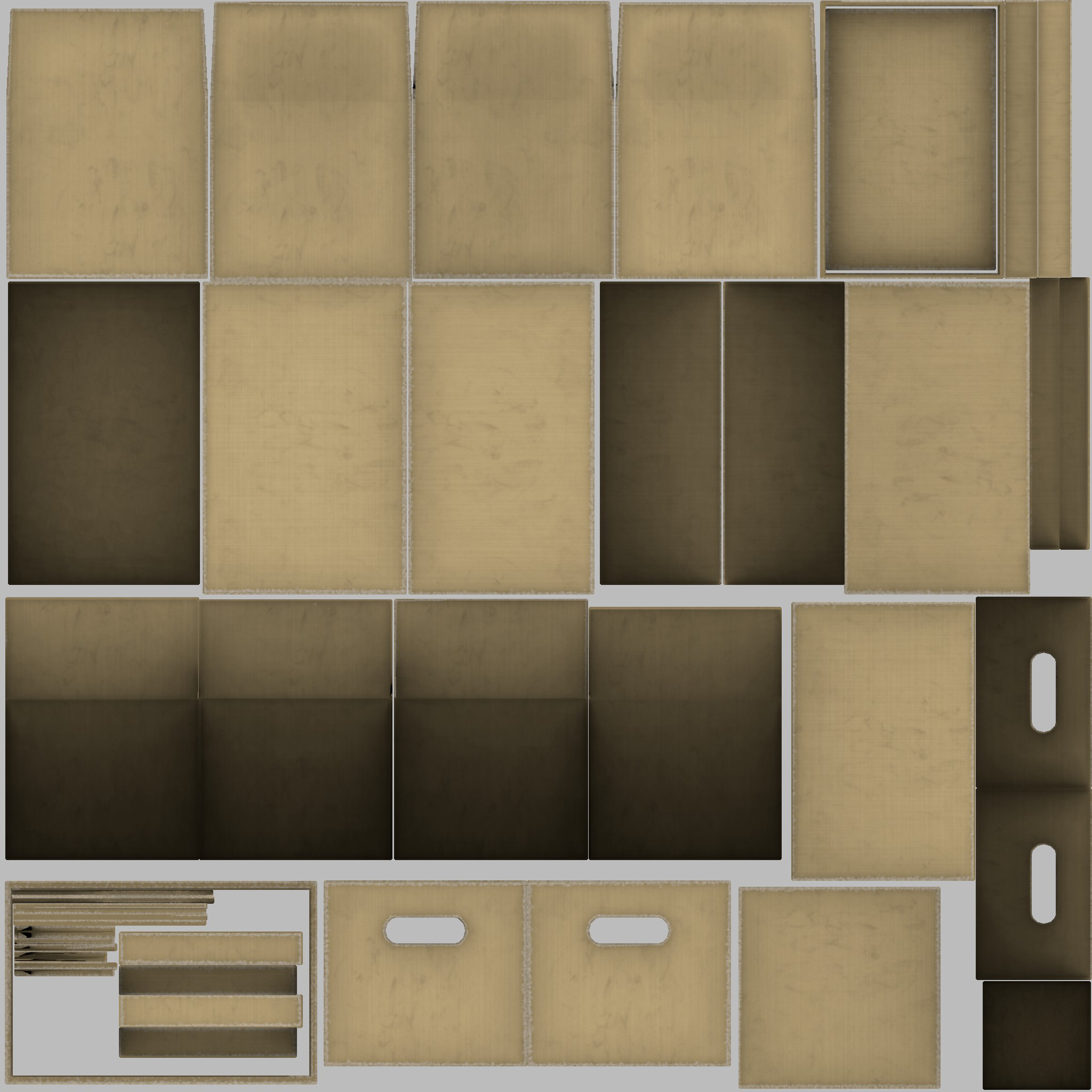 Cardboard boxes Low-poly 3D model_6