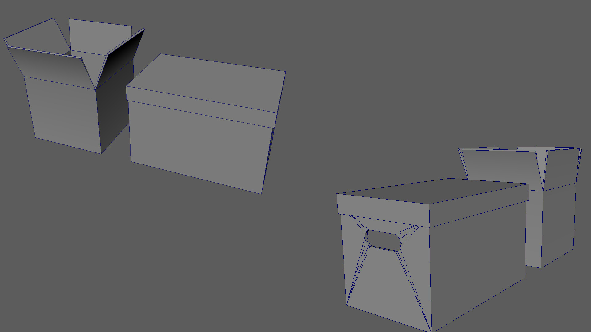 Cardboard boxes Low-poly 3D model_8