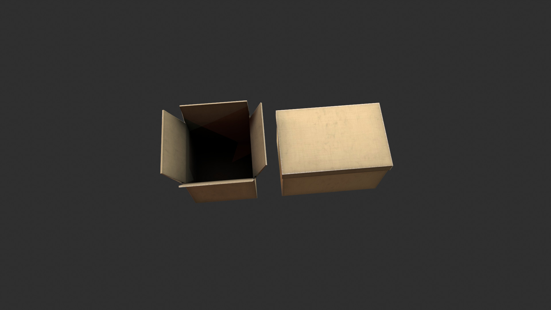 Cardboard boxes Low-poly 3D model_3