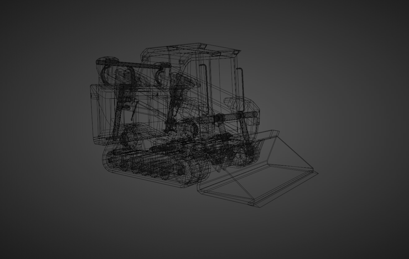 Compact Track Loader Heavy Vehicle Low-poly 3D model_10