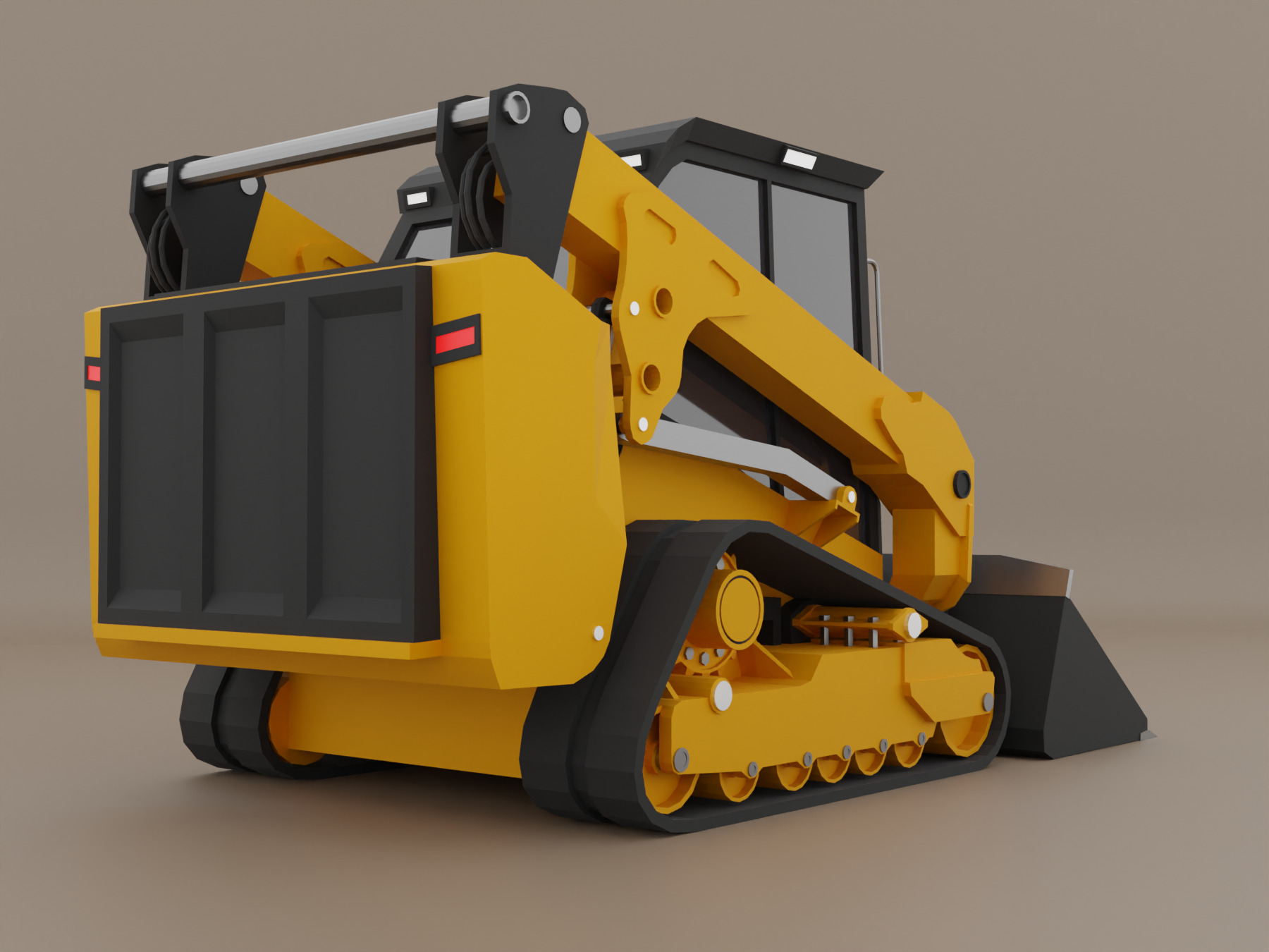 Compact Track Loader Heavy Vehicle Low-poly 3D model_4
