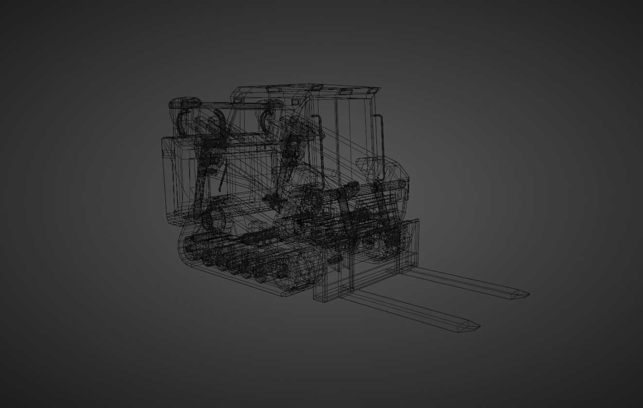 Compact Track Loader Heavy Vehicle Low-poly 3D model_14