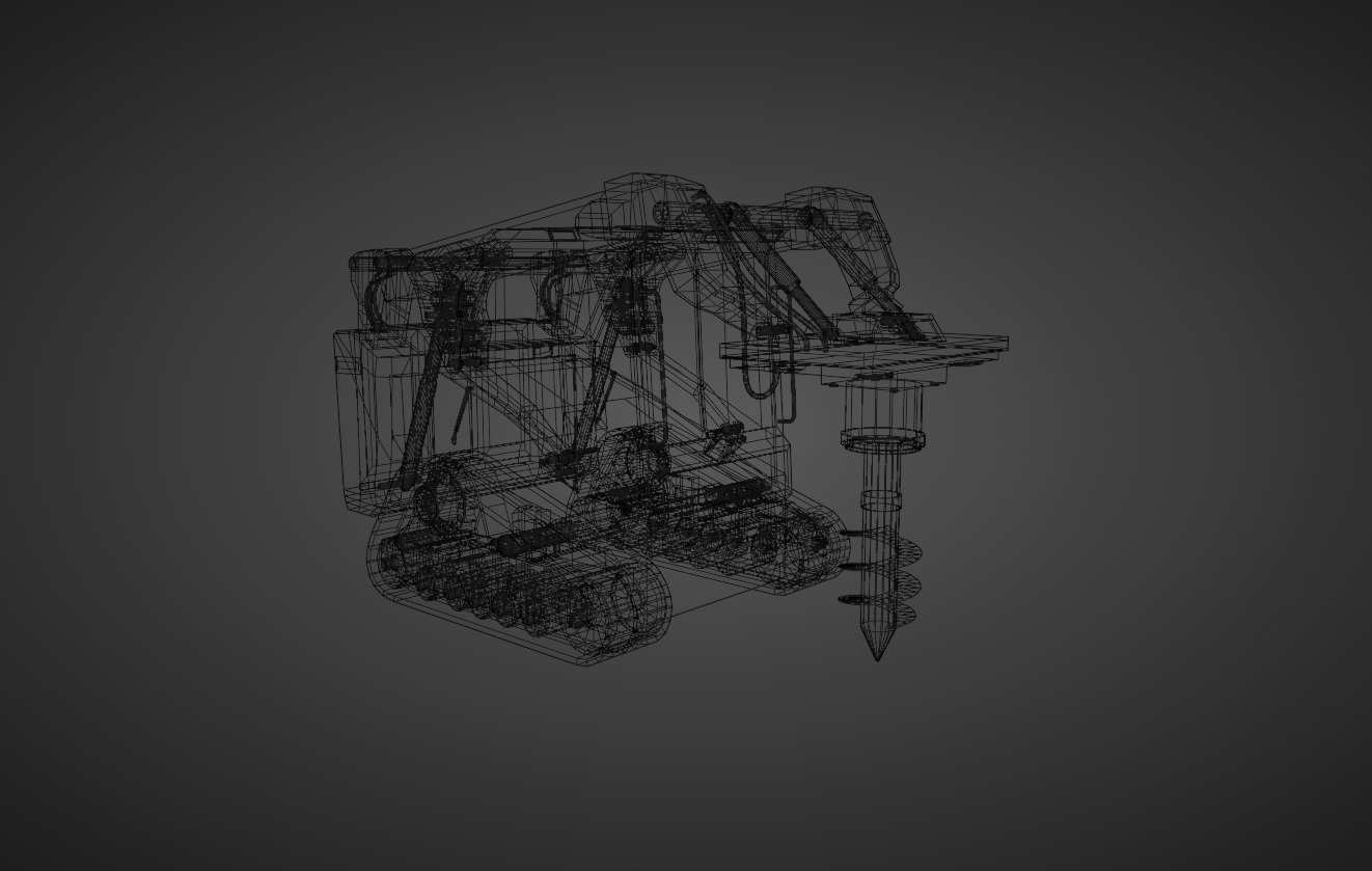 Compact Track Loader Heavy Vehicle Low-poly 3D model_18