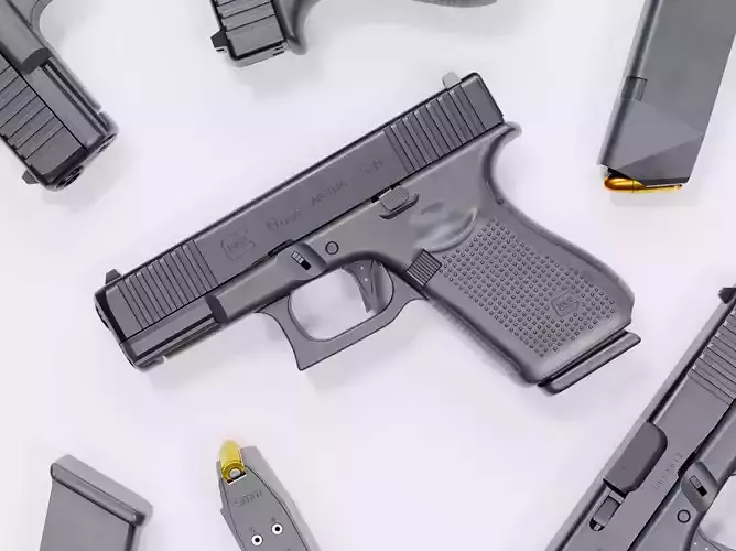 Glock 19 Pistol Low-poly 3D model