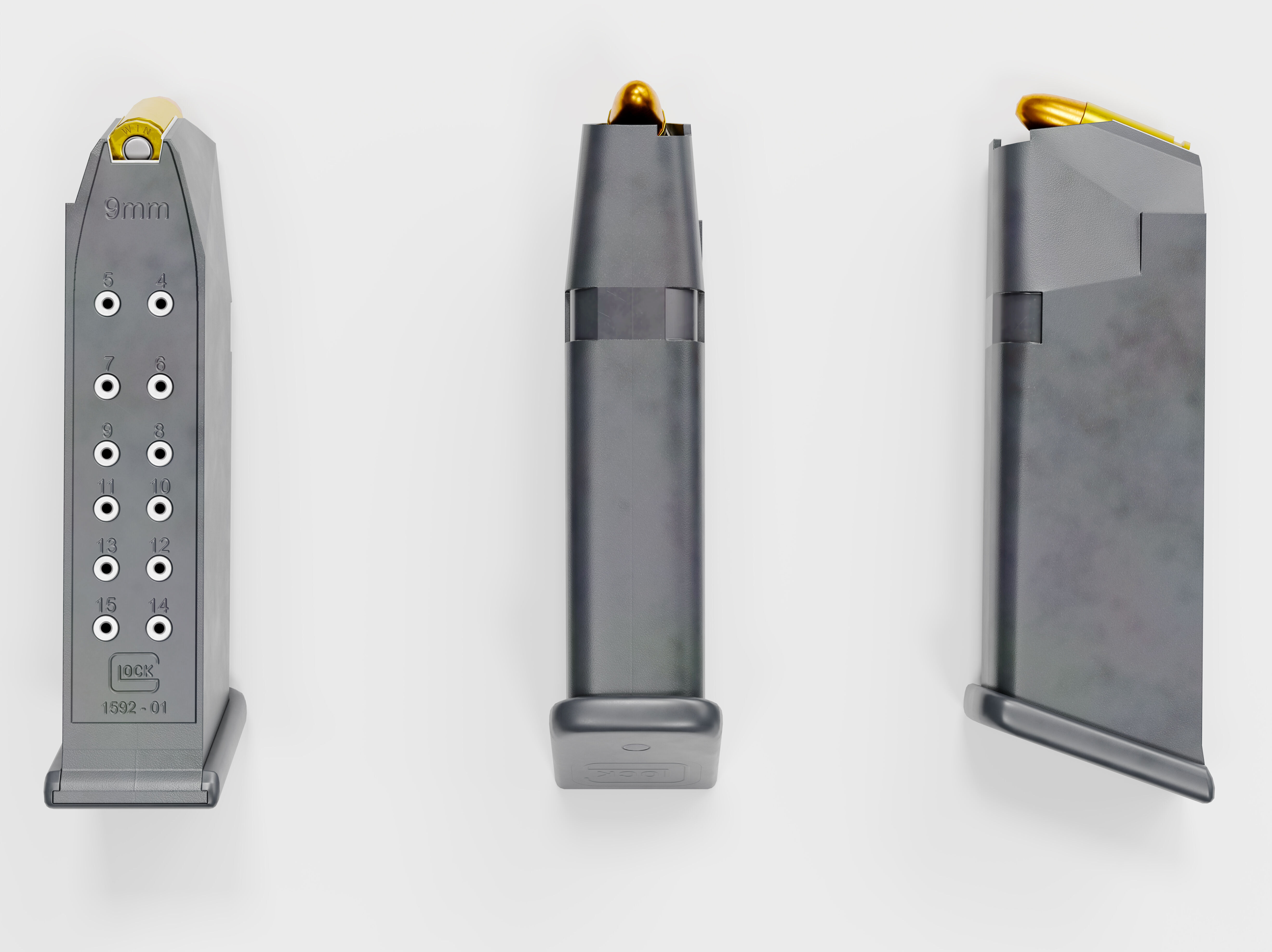 Glock 19 Pistol Low-poly 3D model_6