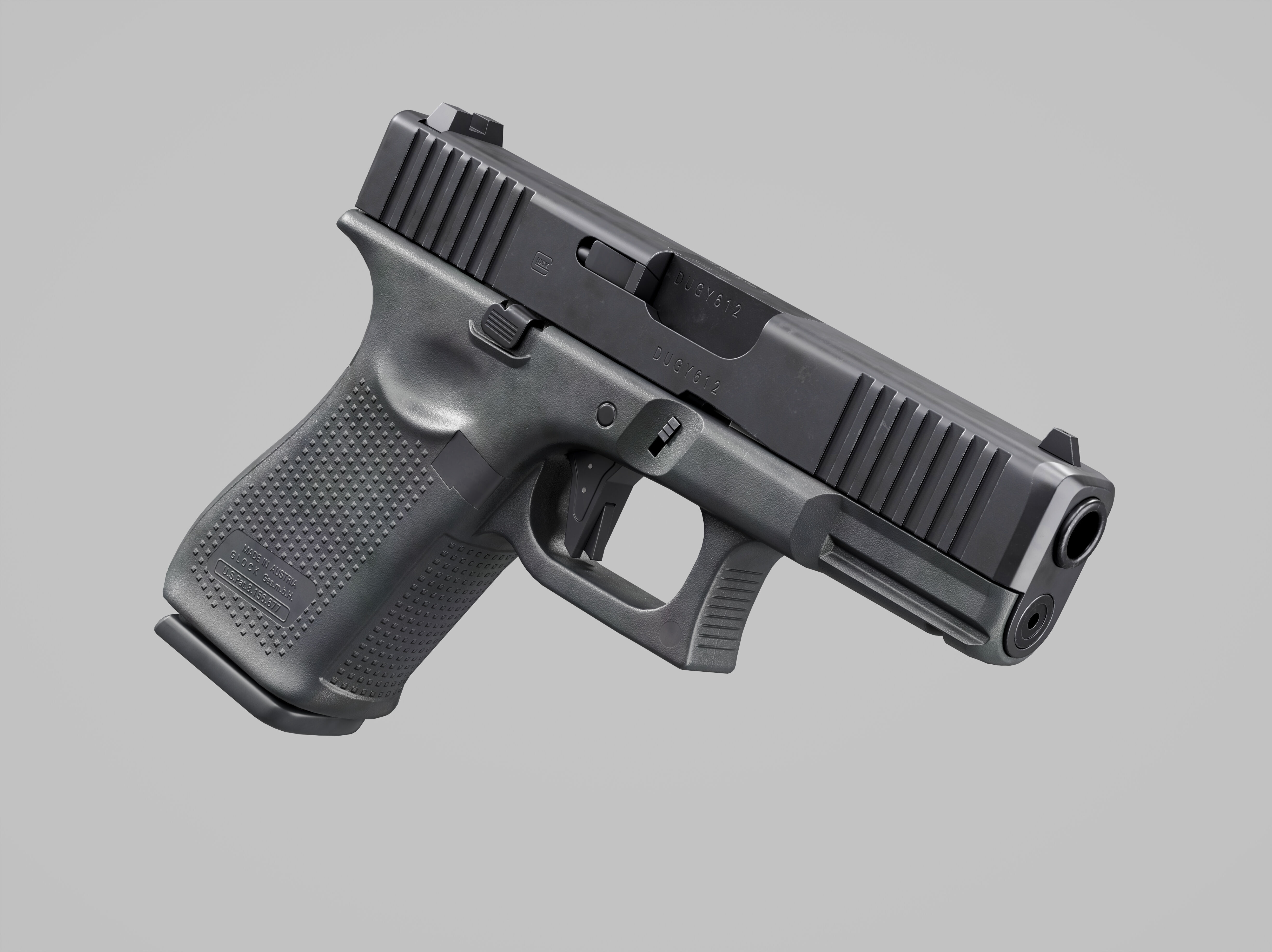 Glock 19 Pistol Low-poly 3D model_8