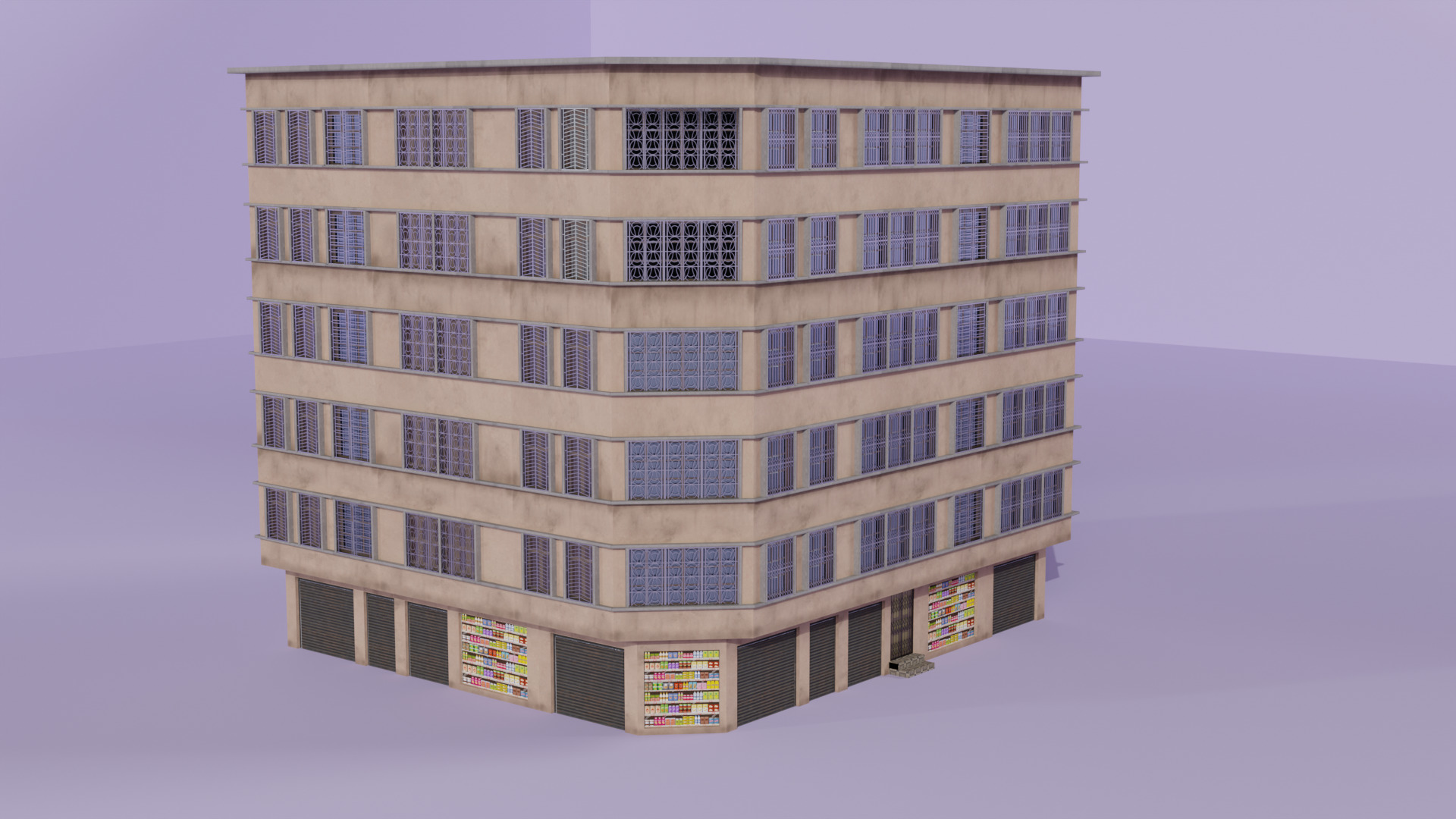 Indian Street Building Packs Low-poly 3D model_2