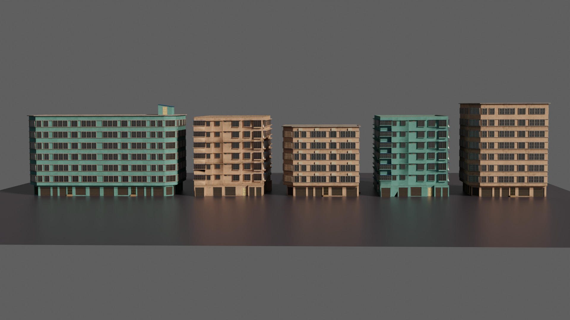 Indian Street Building Packs Low-poly 3D model_7