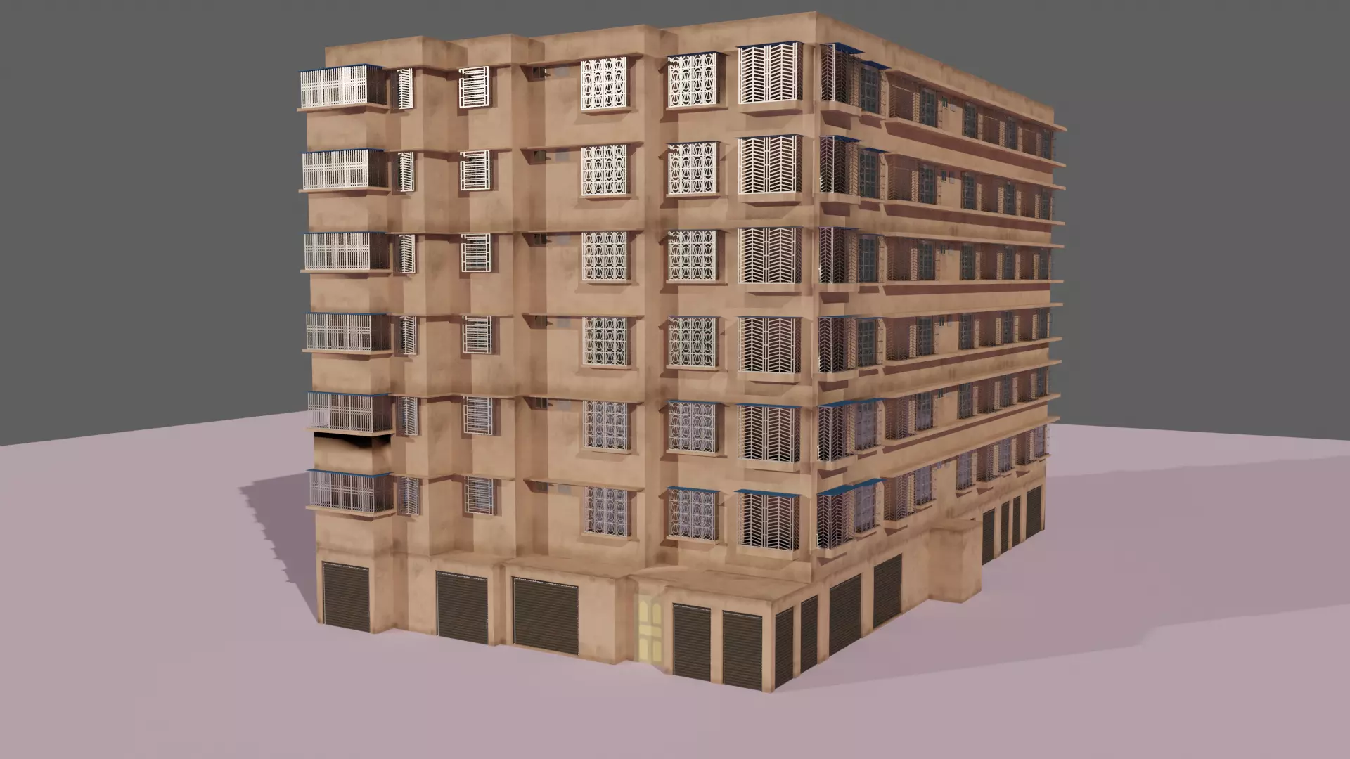 Indian Street Building Packs Low-poly 3D model_0