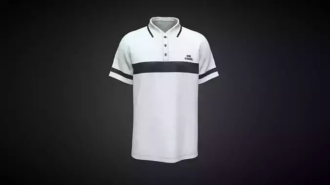 Polo Shirt-OK COOL In Low Poly Low-poly 3D model