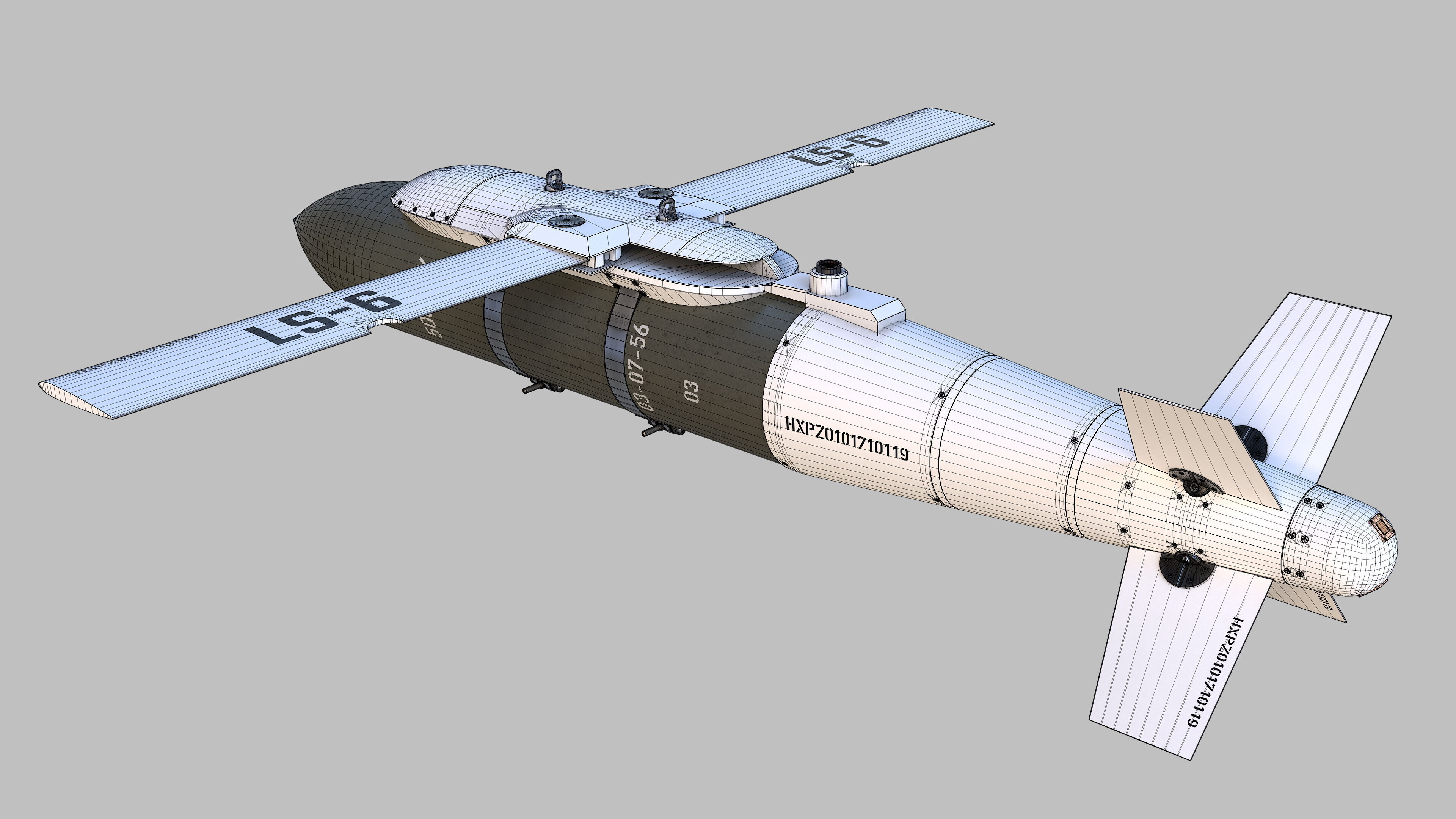 Luoyang CASC LS-6 Low-poly 3D model_17
