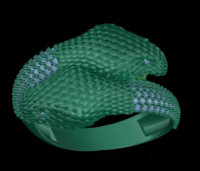 Ring jewelery 3D print model_3