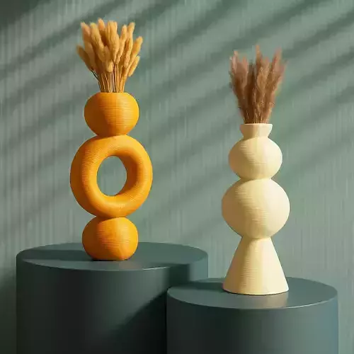 Minimalist Circular Vase Set - 2 pcs - Vases Bundle