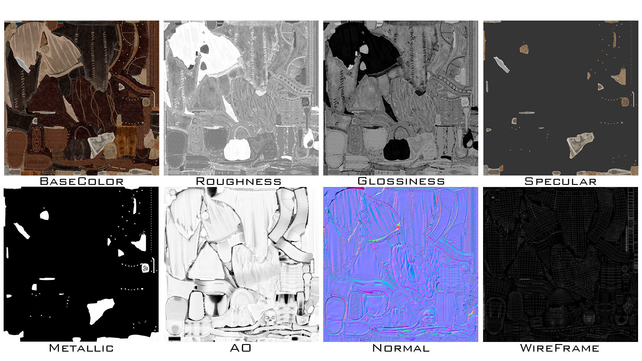 Barbarian Female Warrior Low-poly 3D model_37