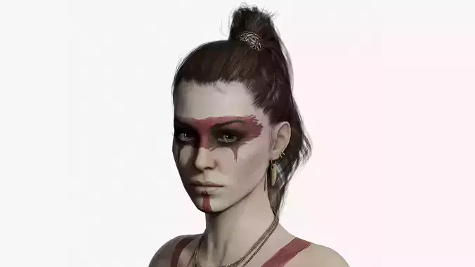 Barbarian Female Warrior Low-poly 3D model Barbarian Female Warrior Low-poly 3D model