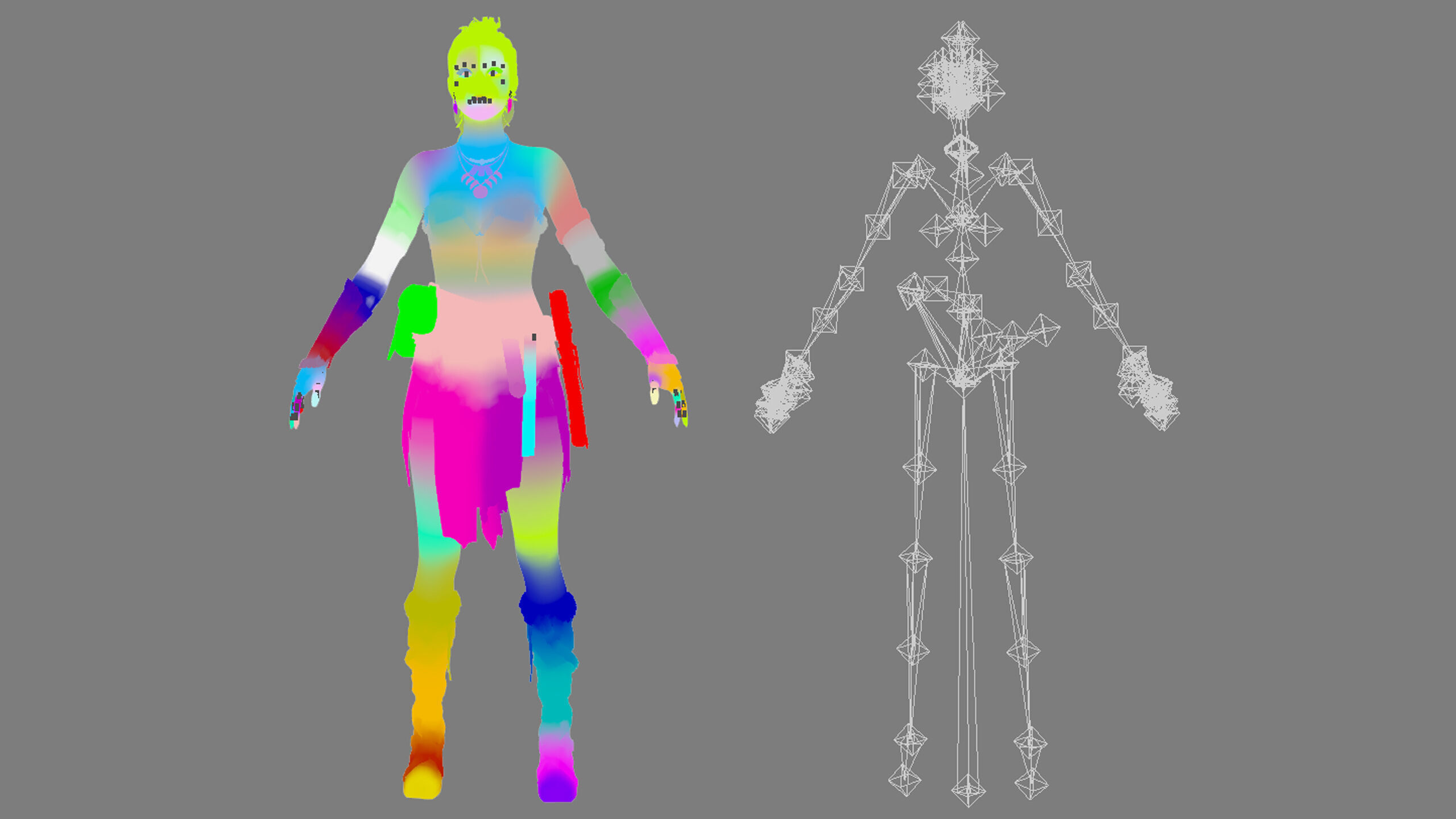 Barbarian Female Warrior Low-poly 3D model_32