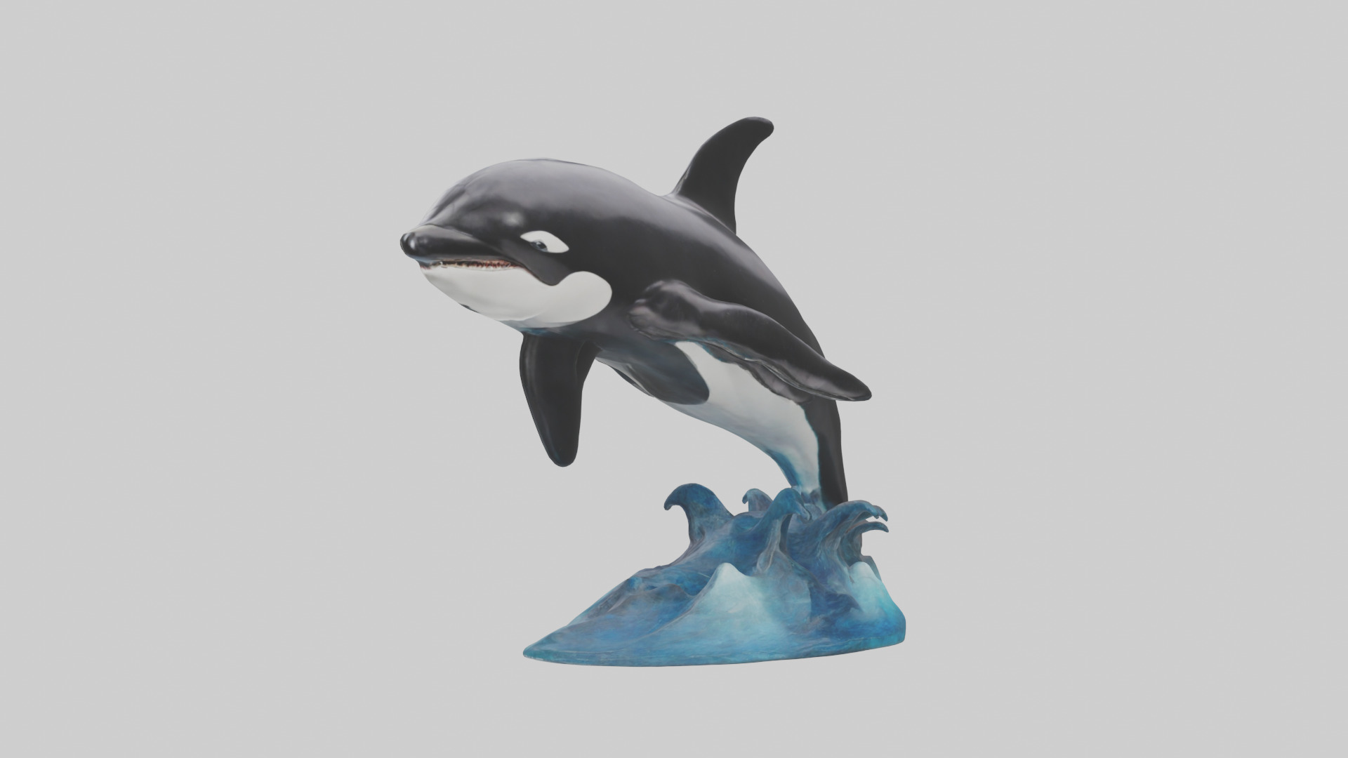 Orca Whale statue model 3D model_1