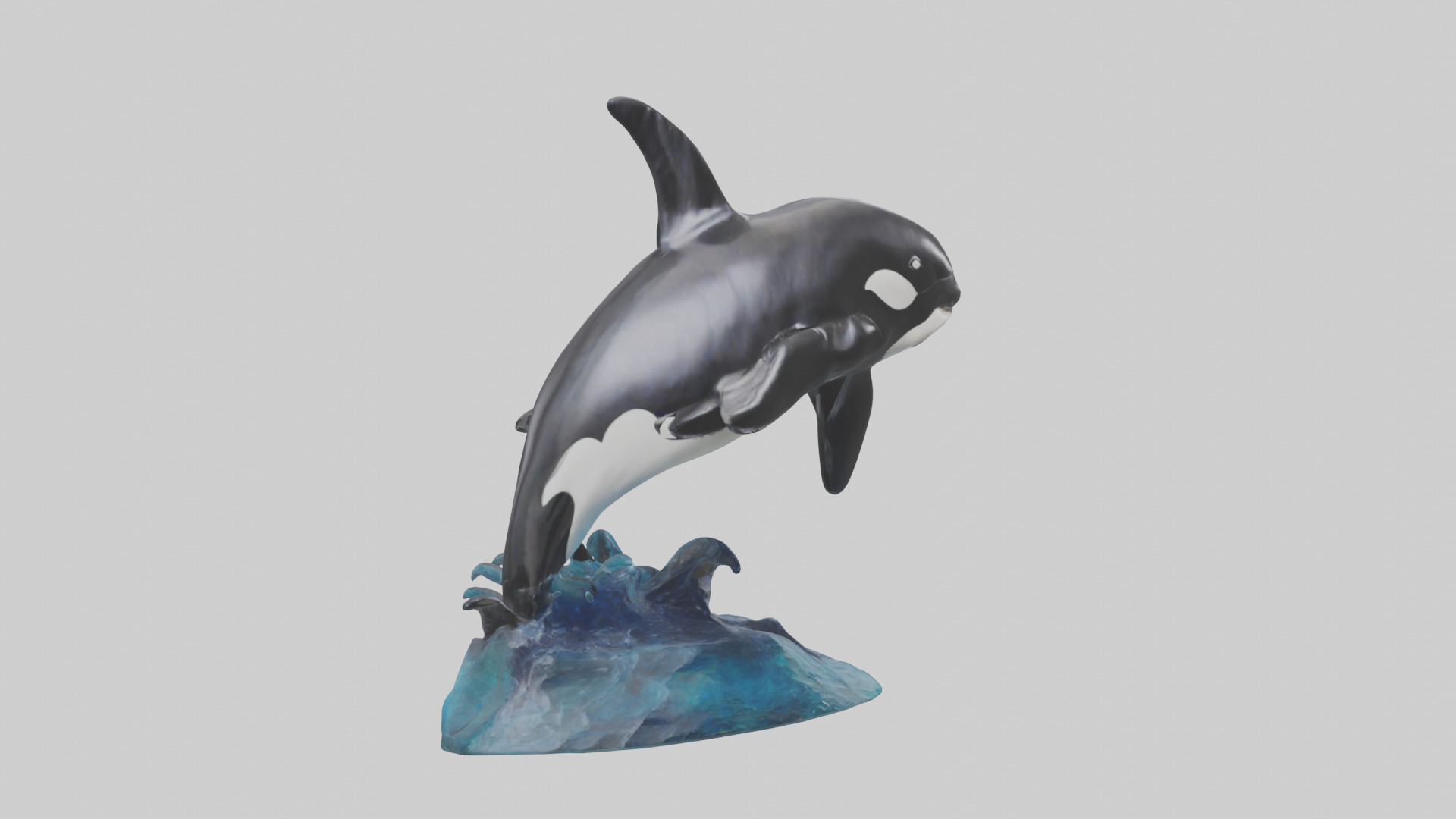 Orca Whale statue model 3D model_7
