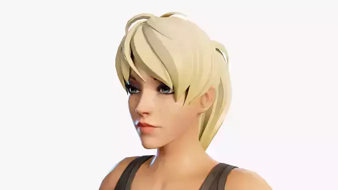 Cartoon Female Soldier