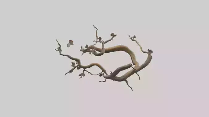 Organic Flow Branch Sculpture model 3D model