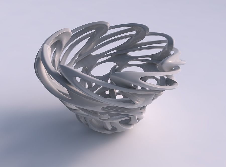 Vase flared with interlacing lattice twisted and squeezed 3D print model_0